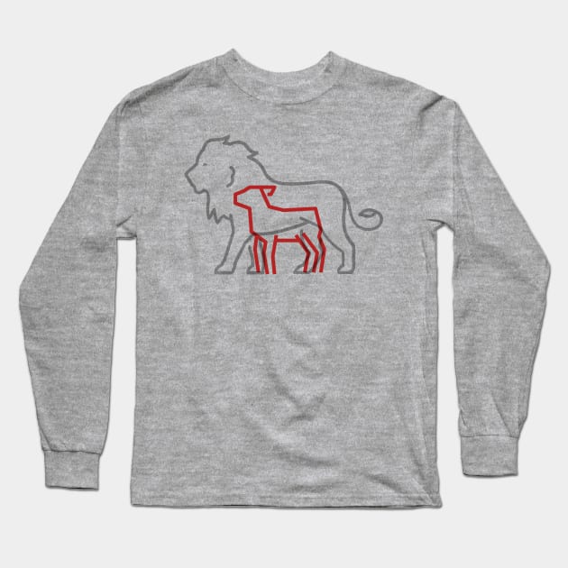 The Lion and the Lamb-Minimalist Long Sleeve T-Shirt by TeeTrafik